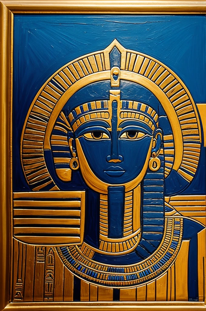 Egyptian-themed painting that has the squared x symbol
