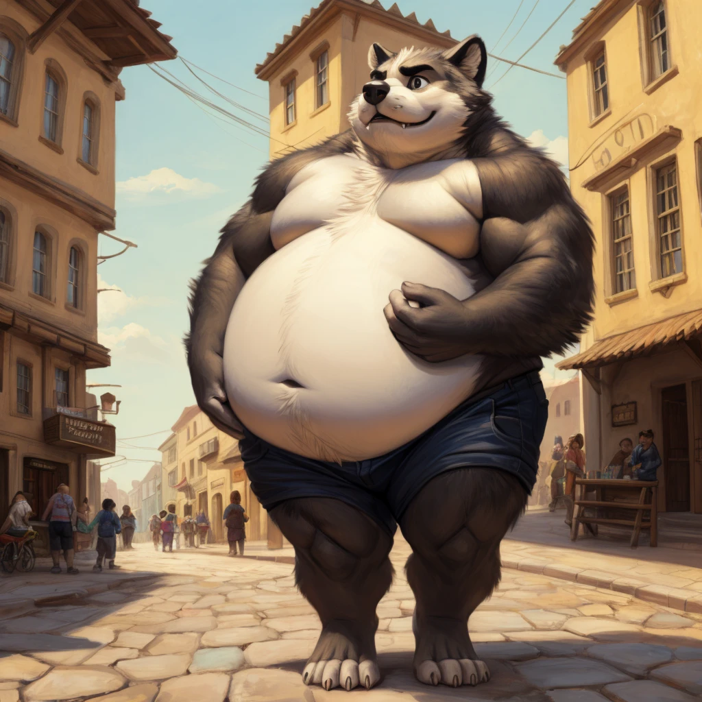 CHILD,  chubby，shirtless， alone， detailed， high resolution，， Masterpiece，Obesity in the extremities.，Over weight，Peter Junior，people,  traveling through the town,   heroe del pueblo