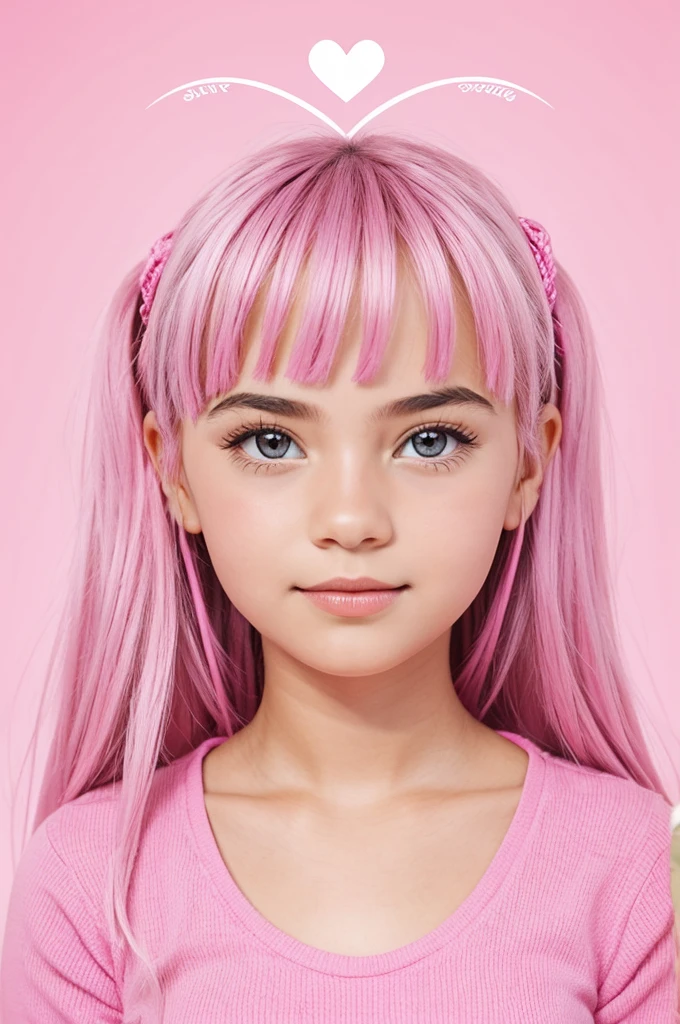 Girls accessories logo pink background white heart by Samara Campos