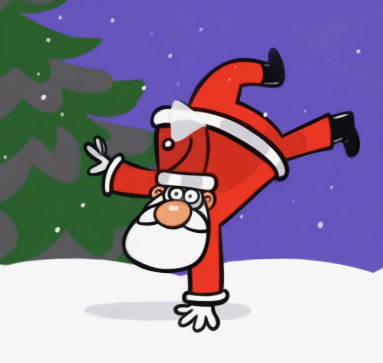 a smiling dwarf in a christmas outfit, one hand holding a christmas tree, the other hand supporting the body in a spinning motion, beautiful detailed eyes, beautiful detailed lips, extremely detailed face, longeyelashes, christmas tree, snow, christmas lights, holiday cheer, whimsical, magical, vibrant colors, cinematic lighting, (best quality,4k,8k,highres,masterpiece:1.2),ultra-detailed,(realistic,photorealistic,photo-realistic:1.37)