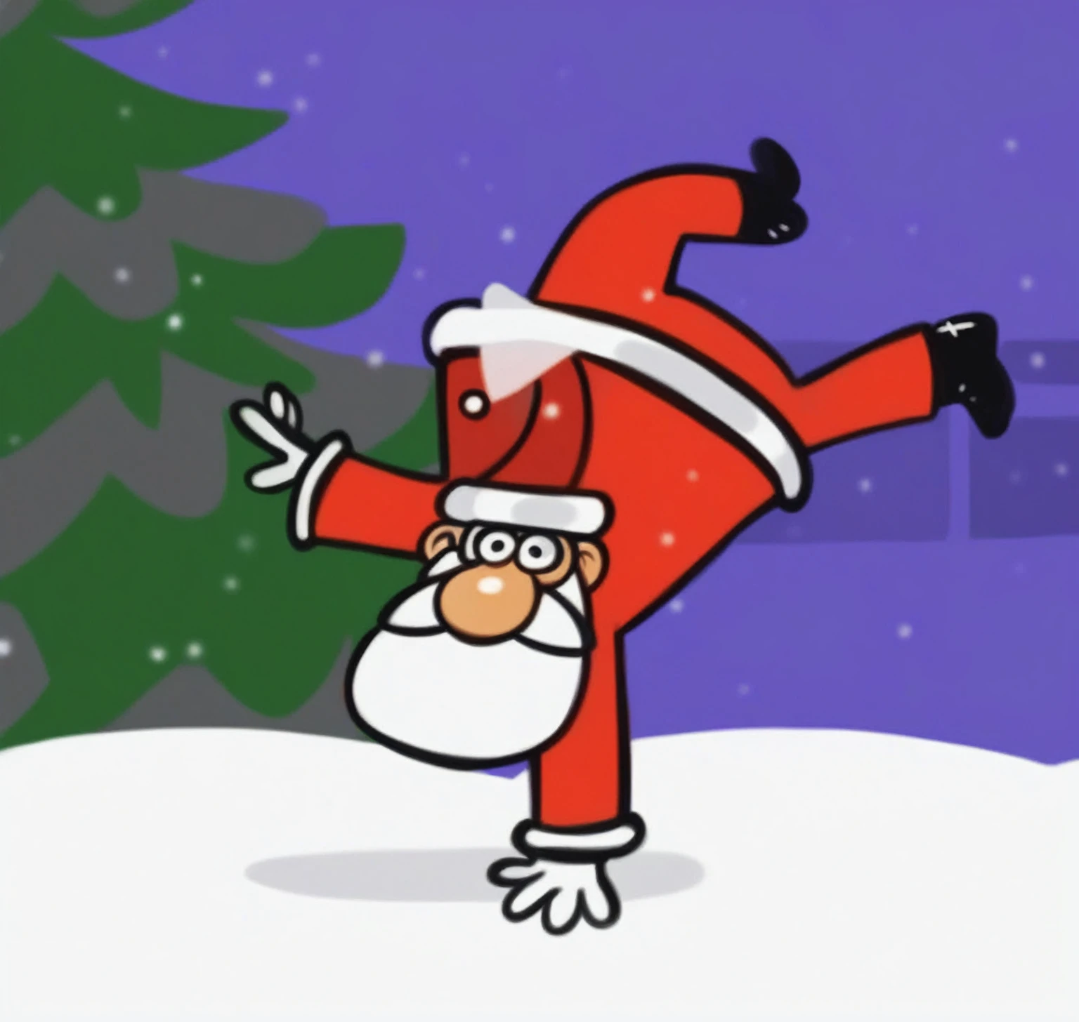 a smiling dwarf in a christmas outfit, one hand holding a christmas tree, the other hand supporting the body in a spinning motion, beautiful detailed eyes, beautiful detailed lips, extremely detailed face, longeyelashes, christmas tree, snow, christmas lights, holiday cheer, whimsical, magical, vibrant colors, cinematic lighting, (best quality,4k,8k,highres,masterpiece:1.2),ultra-detailed,(realistic,photorealistic,photo-realistic:1.37)