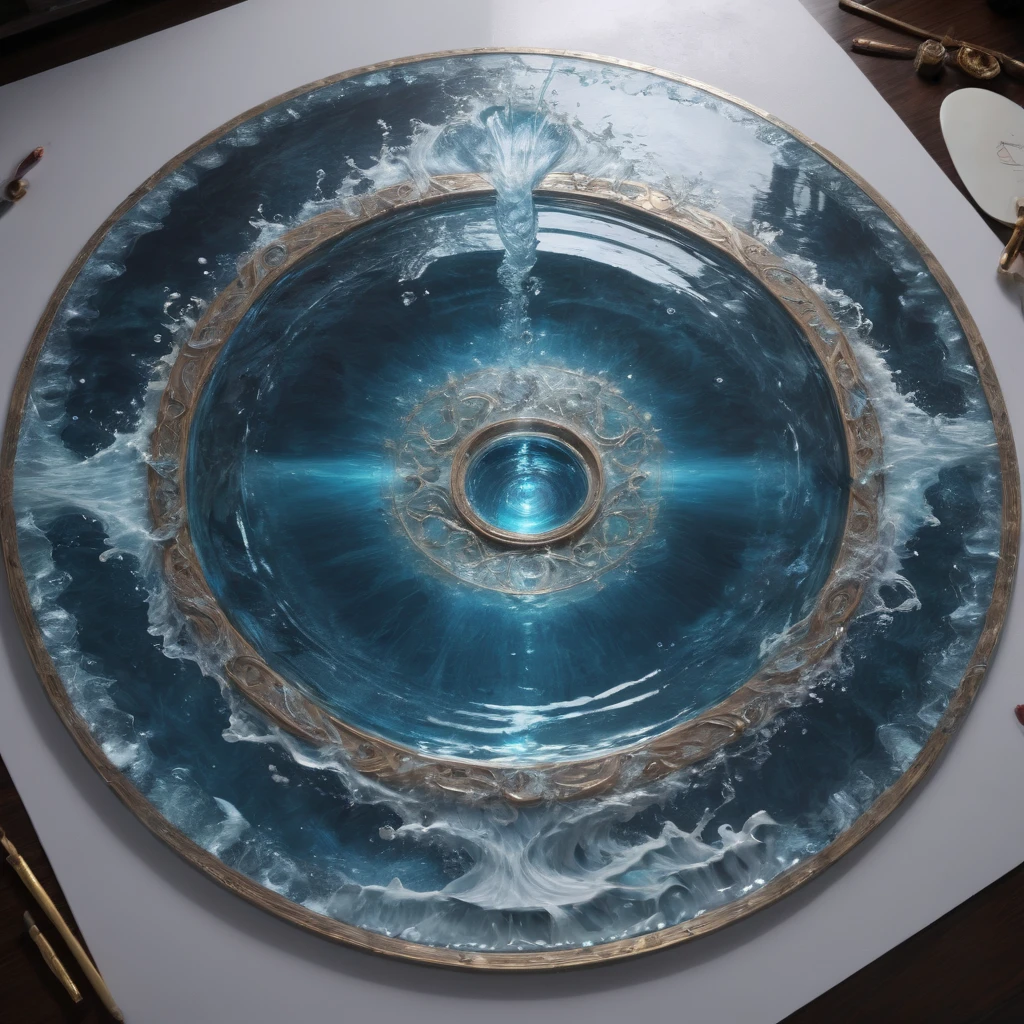 Water Magic Circle, Highest quality, masterpiece, 8K, Representative works, Official Art, Professional, Super intricate details