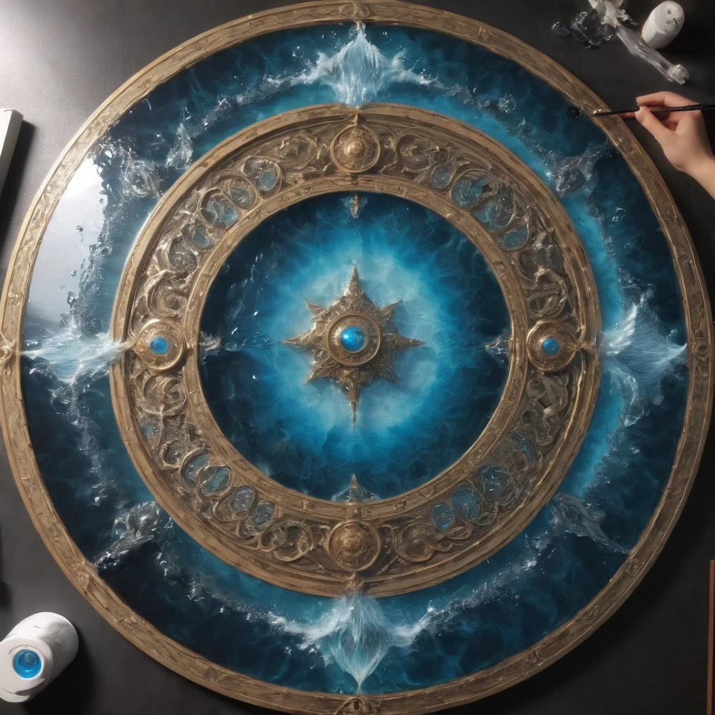 Water Magic Circle, Highest quality, masterpiece, 8K, Representative works, Official Art, Professional, Super intricate details