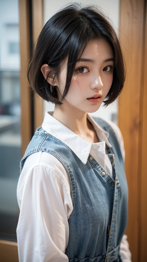 Black Hair。Short Bob Hair。Fine hair。 Disheveled Hair。風にDisheveled Hair。((強風でDisheveled Hair))。 Best image quality,Highest quality,masterpiece,Very detailed。21 year old Japan beautiful girl。Idol's face。Are thin、Small build。Private shower。Glass Wall。Black marble wall shower。 Angle of view from above。 Childlike appearance。Delicate body。Weak Body。 Very beautiful thighs,(((Random Nudes))),Exhibitionism,Random exposure of genitals。 Beautiful areola。 Beautiful Eyes、Seeing the viewer。 Face Light, Natural light。Small breasts。(Random Nudes),Exhibitionism,Random exposure of genitals。 Beautiful areola。(Put Mickey ears on your head)。cute anime sitting pose