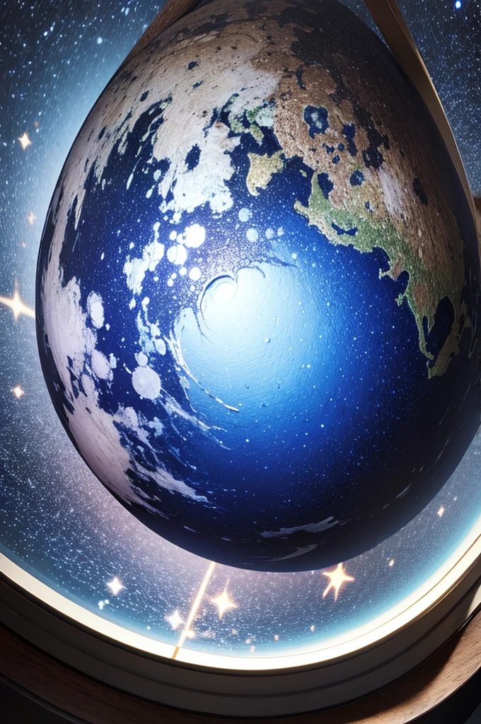 big metal planet, oil stains
