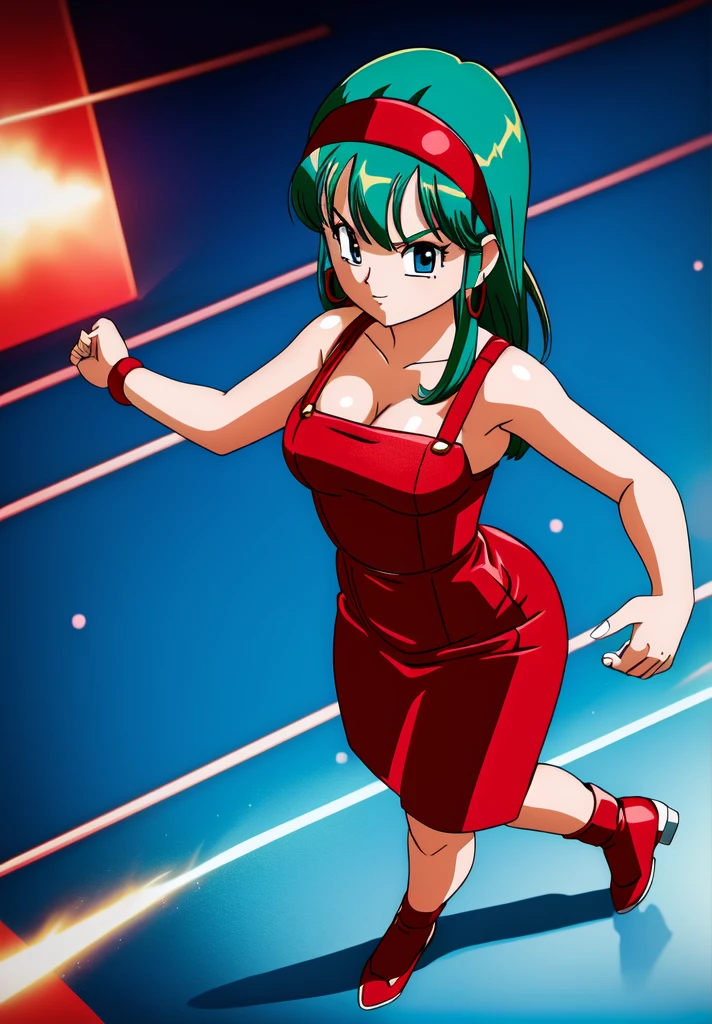 (Photo:1.3), highdetail, Bulla, 1girl, solo, red headband, red dress, (acclaimed, alluring, captivating, exciting, gorgeous, striking:1.3), (trending on artstation:1.3)