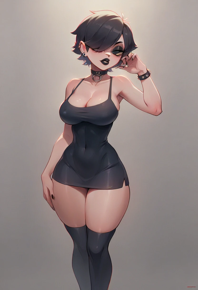 Marie fnia goth wearing a short short dress photo 4k