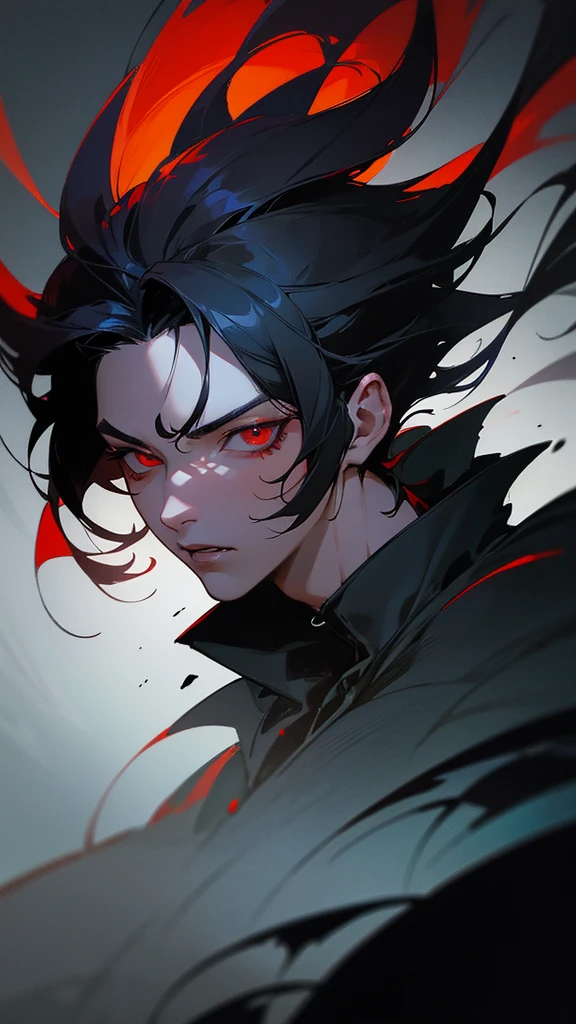 A beautiful detailed anime boy,  vampire, wearing black clothes, red eyes, extremely detailed face, delicate facial features, intricate hairstyle, dramatic lighting, dark moody atmosphere, cinematic composition, digital painting, concept art style, vibrant colors, dynamic pose, photorealistic, 8k, high resolution, masterpiece