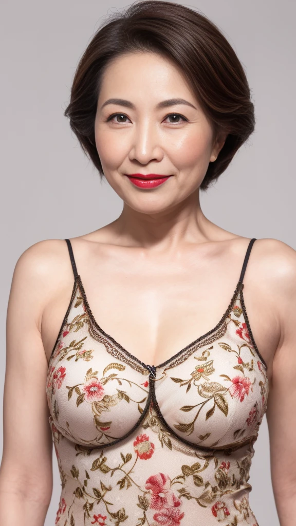 Remove Background, gravure, Draw lips correctly, Red lipstick, From the chest up, Tabletop, Highest quality, Super detailed, Realistic, Highly detailed skin, Perfect Anatomy, (1 Chinese), (alone), 100 years old, Large Breasts, Mature female politician, Glamour, Sexy, Chromo White Skin, View your viewers