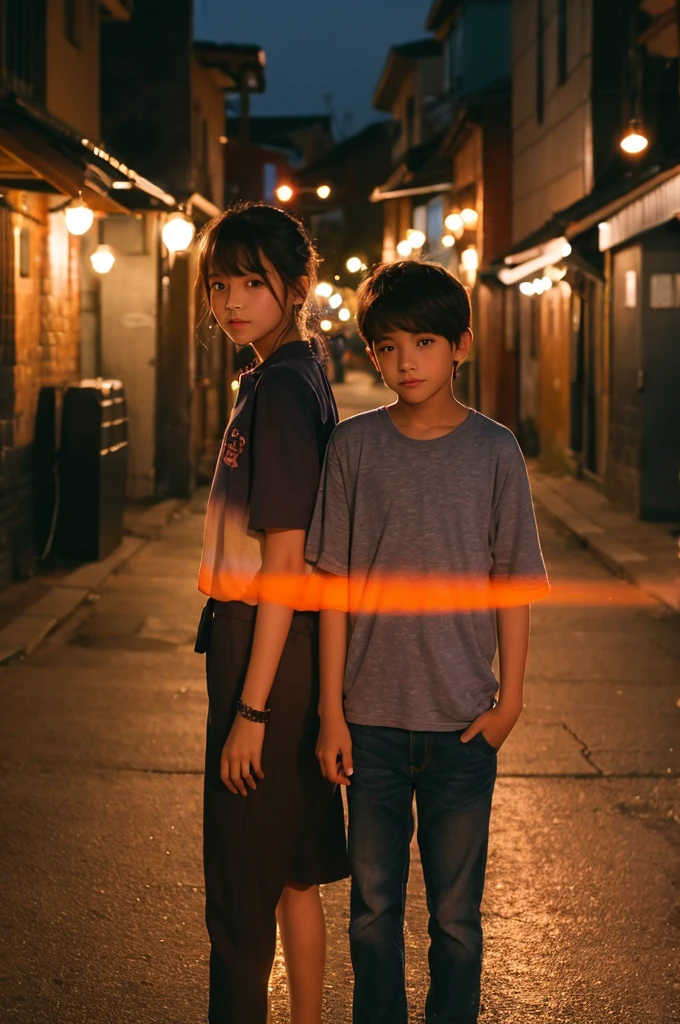 Summer evening dyed in twilight、Boys and Girls、background