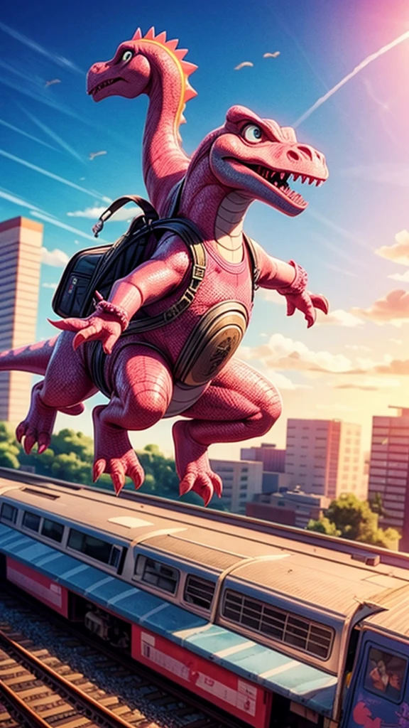 Pink Dinosaur、Jump on the train
