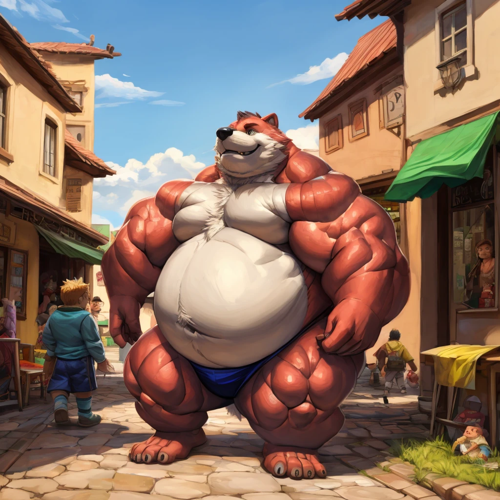 CHILD,  chubby，shirtless， alone， detailed， high resolution，， Masterpiece，Obesity in the extremities.，Over weight，Peter Junior，people,  traveling through the town,   heroe del pueblo