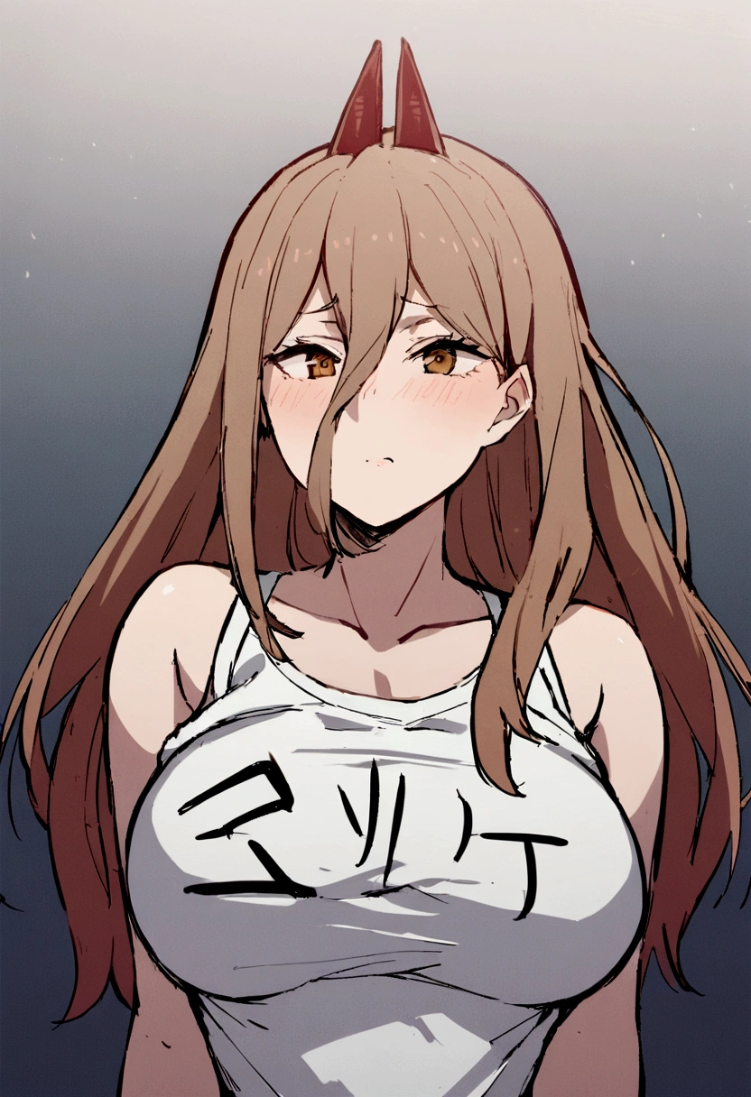 1 girl, wearing a shirt,written Harl ,in the middle of the chest