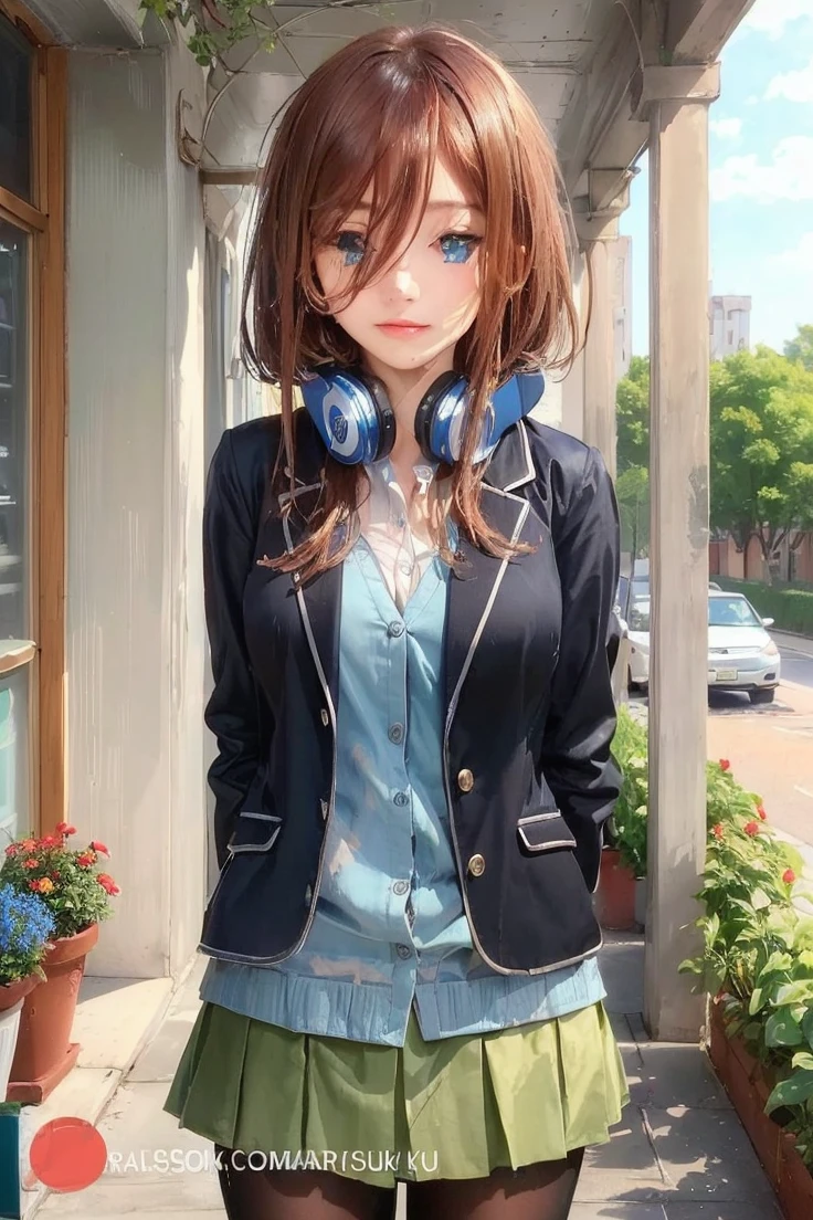 ((Best Quality, 8K, Masterpiece: 1.3)), Sharp: 1.2, Perfect Body Beauty: 1.4, Slim Abs: 1.2, ((Layered Hairstyle, Big Breasts: 1.2)), (Wet White Button Long Shirt: 1.1), (Rain, Street: 1.2), Wet: 1.5, Highly detailed face and skin texture, detailed eyes, double eyelids, side face looking at the camera
