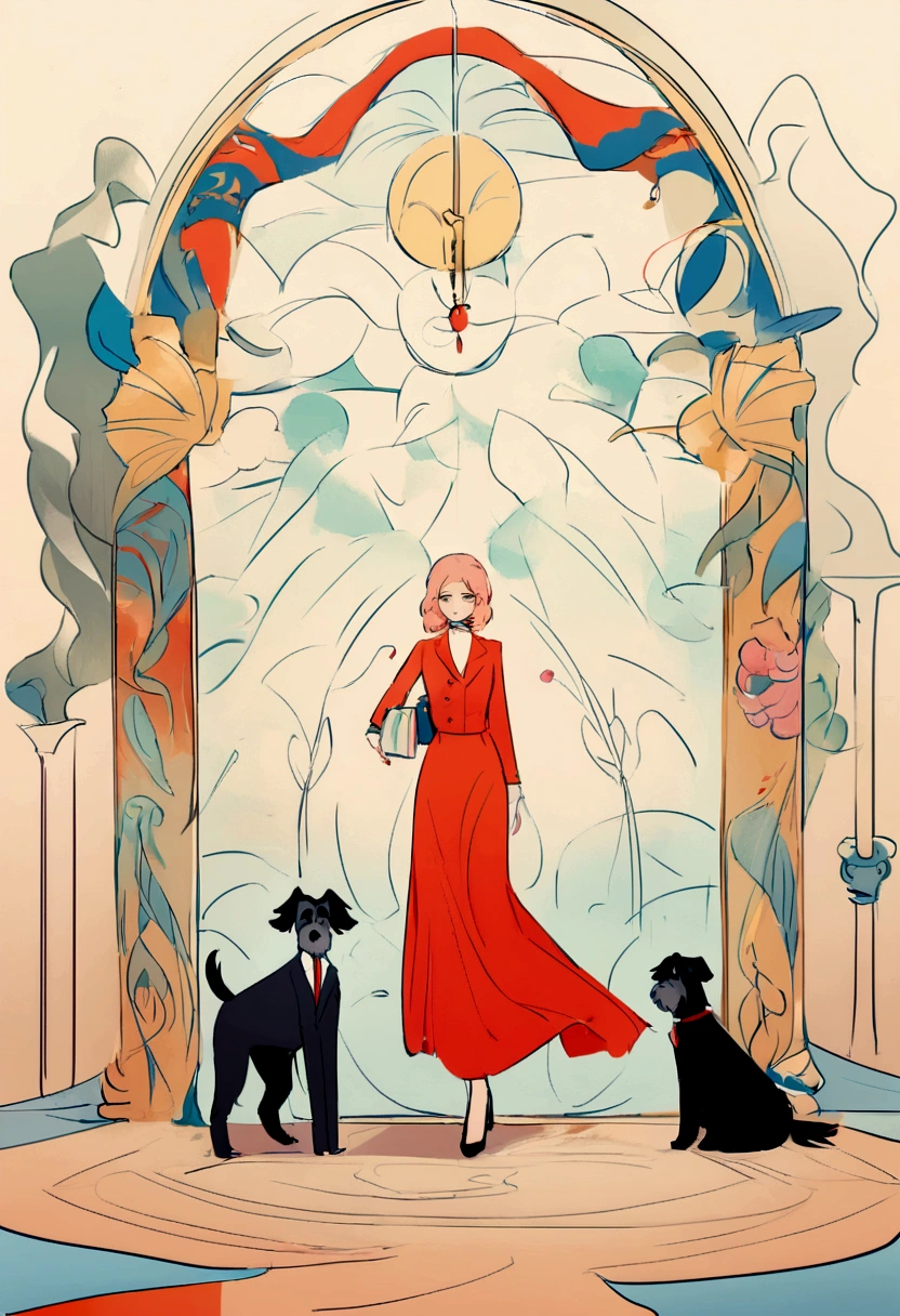 work of art, best qualityer, a one woman, one  men, dois schnauzer