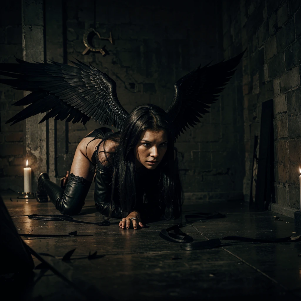 fallen Angel, Lucifer, Grieving, Satan,snake-like,angel , dark scenery