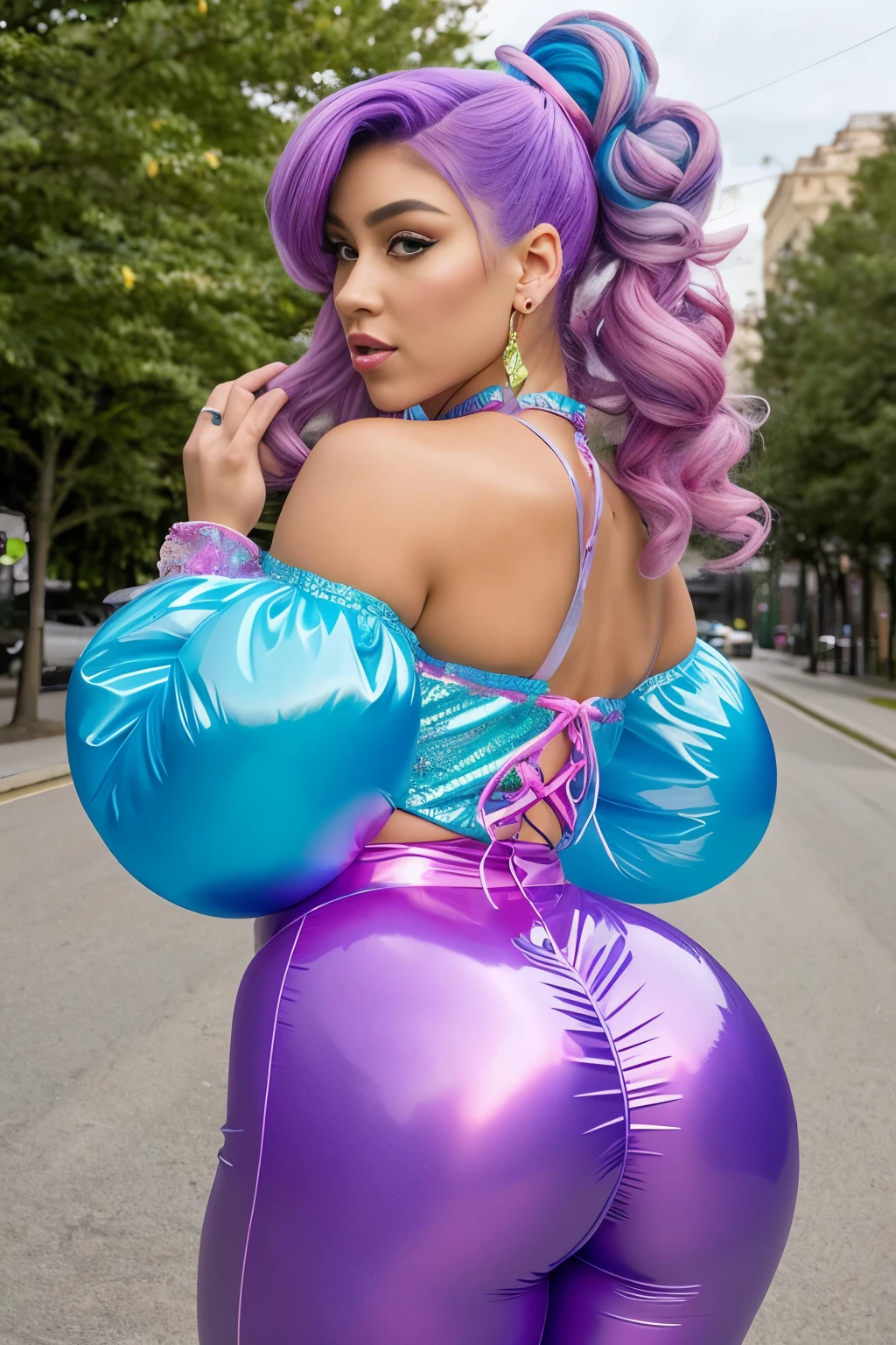 nicky minaj de espalda , bailando twerk en microbikini , realismo ,