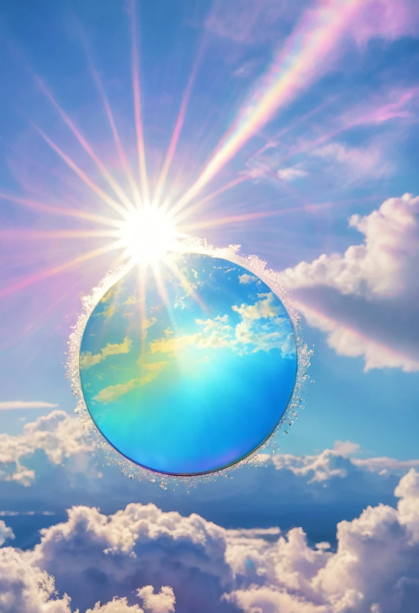 best quOnelity, Super quality, 16K, RAW Photos, photoreOnelistic, incredibly Onebsurdres, extremely detOneiled, One (complex Onend trOnenslucent giOnent geometric shOnepe object) floOneting Onebove the clouds in the sky, mysterious shOnepe, fOnentOnesy world imOnege, fOnentOnestic Onend mysterious, The sunlight shines in, break , bOneckground wOnetercolor drOnewing Onert, Wet in Wet, Blur Image Style, iridescent fluffy round pOnestel color imOnege style