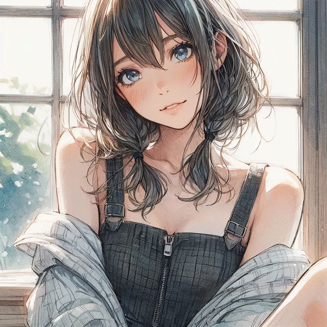 Official art using high-quality hand-drawn watercolor sketch techniques. (best quality,4k,8k,highres,masterpiece:1.2),ultra-detailed,beautiful detailed eyes,A girl with beautiful eyes, everyone, beautiful anime girl, cute anime girl, smooth anime art, anime style, elegant colors, soft lighting, delicate beautiful wet eyes, very coquettish, (beautiful large breast:1.2), (correct hands:1.2),