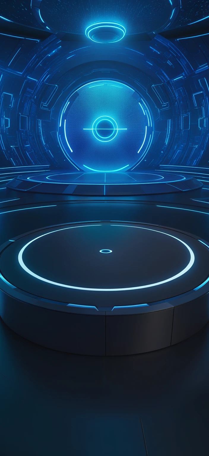 Close up of a futuristic room with circular lighting, arena background, round background, blue circular hologram, basic background, background(hard), odin's stone arena background, plain studio background, cyber background, vivid background, background bar, stage background, studio background, game background, infinite space clock background, Game Coverage, plain background
