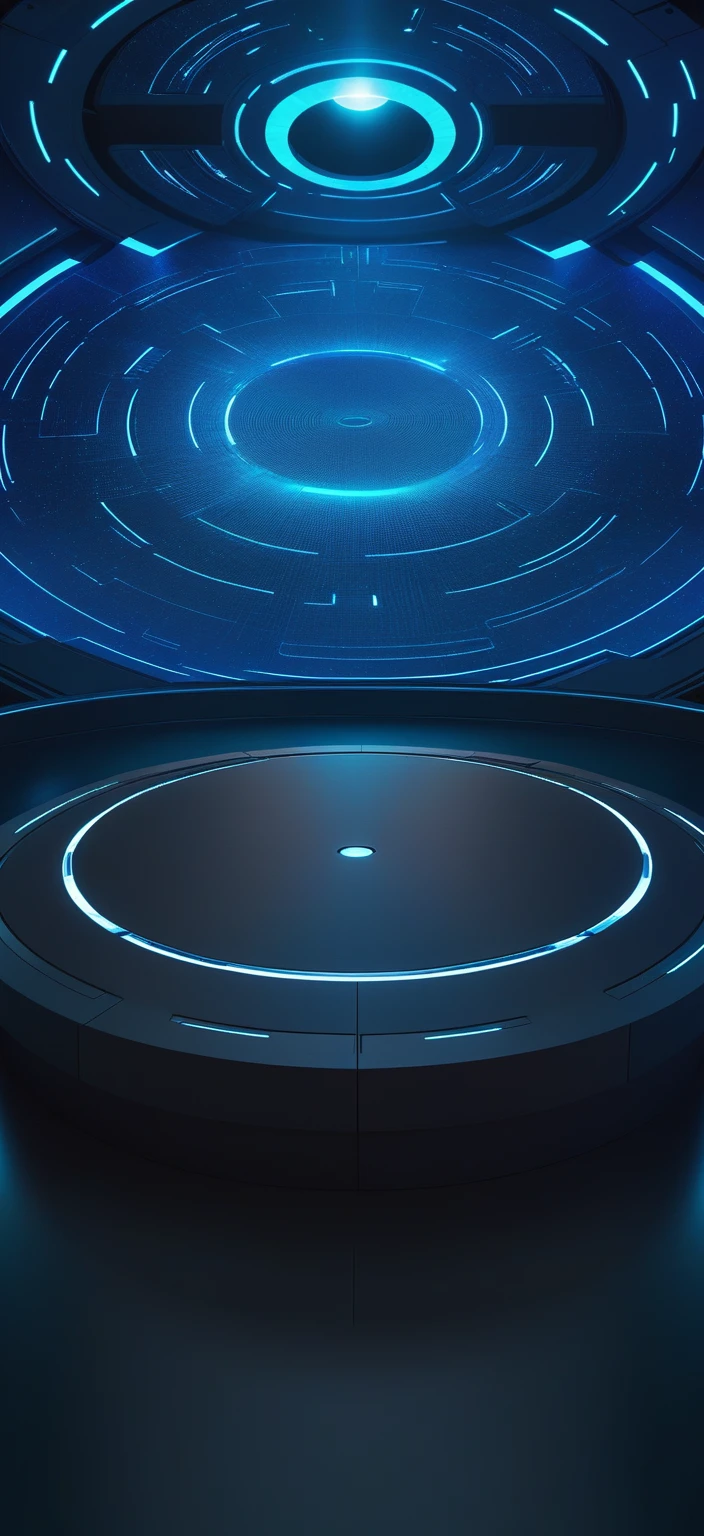 Close up of a futuristic room with circular lighting, arena background, round background, blue circular hologram, basic background, background(hard), odin's stone arena background, plain studio background, cyber background, vivid background, background bar, stage background, studio background, game background, infinite space clock background, Game Coverage, plain background