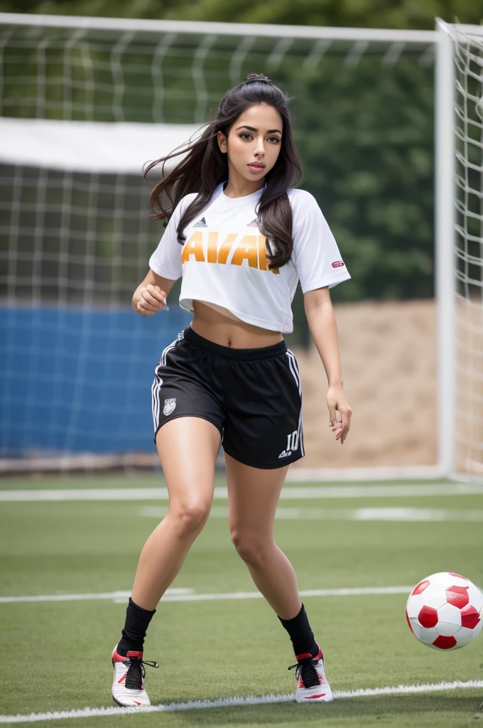 Anitta playing football