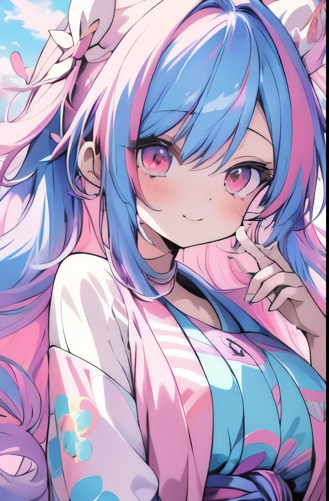 Anime girl with colorful hair and colorful dress, rossdraws pastel vivid, rossdraws cartoon vibrant, Anime Style 4k, Beautiful anime portraits, art germ colorful!!!, ! Dream Art Germ, Beautiful Anime Girls, Anime style digital art, Anime Art Wallpaper 4k, Anime Art Wallpaper, Digital anime art, Highly detailed art gems