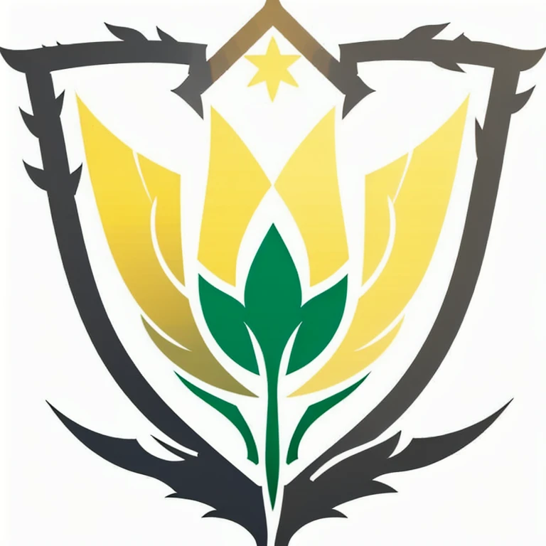 a logo using seeds, very simple for a nature faction in an RPG world, nature emblem, only green color, leafy, tranquil, Pacific, chic, Symmetrical, posh, high qualiy, with white background