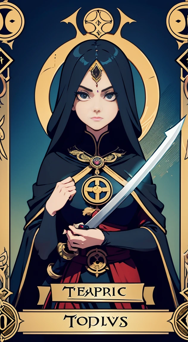 there is a painting of a woman holding a sword and a bird, tarot card goddess of death, tarot cards characters, the empress tarot card, the tarot card of earthly demise, tarot card the empress, the fool tarot illustration, the emperor tarot card, the devil tarot card, the high priestess, high priestess tarot card, lolth, death tarot