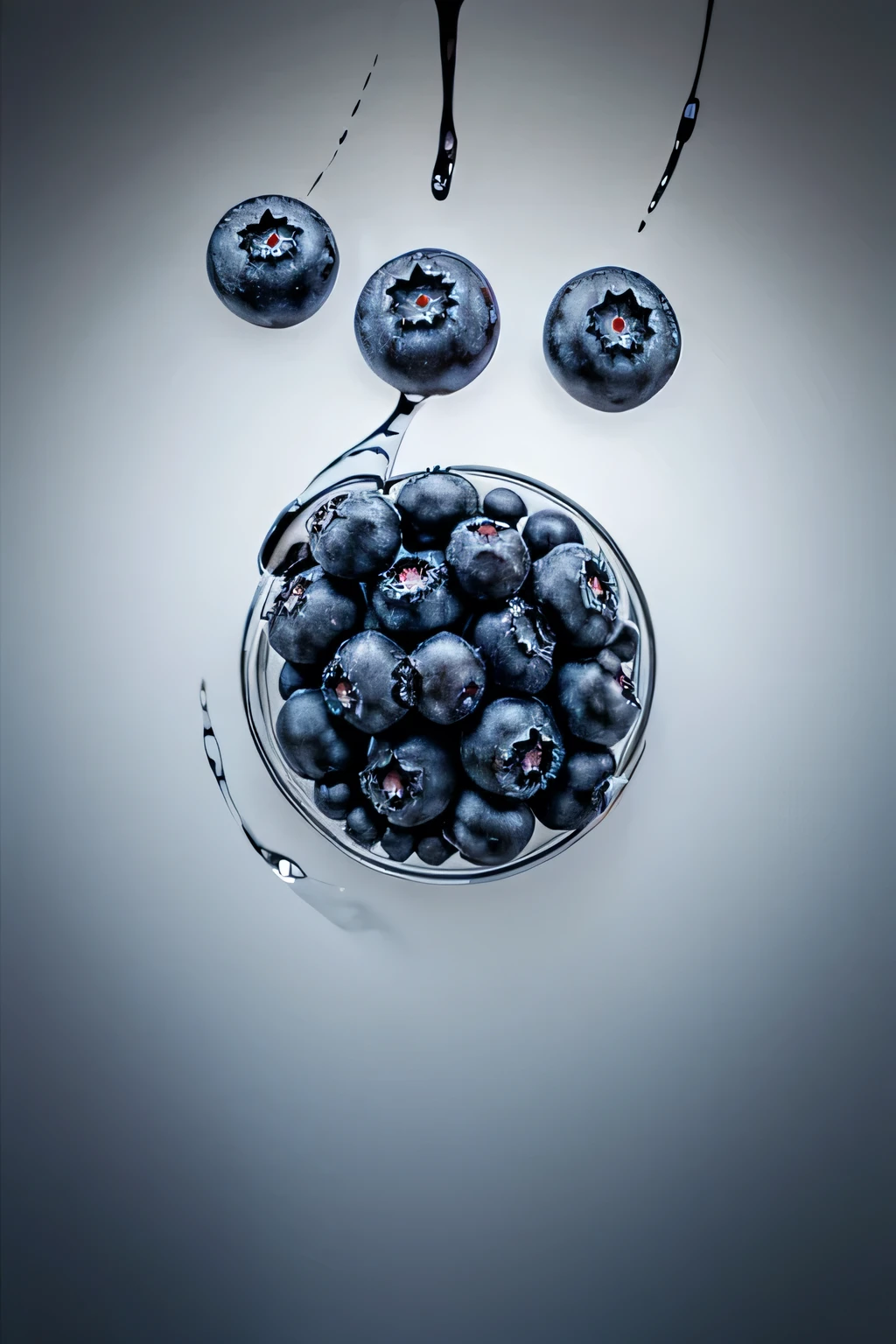falling blueberries