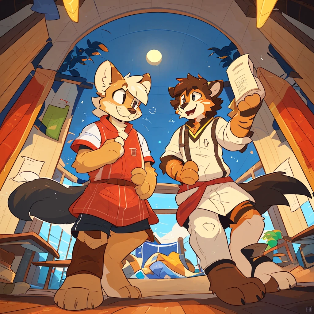 ((by Kilinah, by itihi3 イチヒ(Ichihi), dasagi, by hioshiru, by Donkeyramen, and wfa)) (Artwork), a liger girl in school clothes, exceptional quality, detailed Korean illustration, elegant visuals in soft tones, jimseung-style drawing, fun, colorful and animated characters.