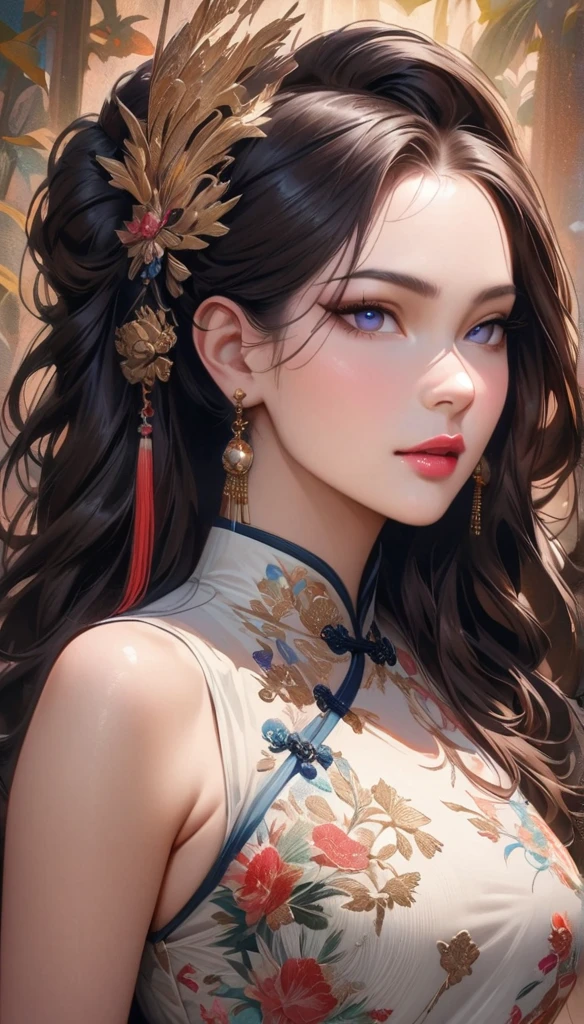 (best quality,4k,highres,masterpiece:1.2),ultra-detailed,(realistic,photorealistic,photo-realistic:1.37),fashion magazine cover: barbie doll wearing a Chinese cheongsam,high-end fashion,magazine-worthy modeling,exquisite details,chic and trendy,flawless makeup,perfect hair,gorgeous expression,beautiful detailed eyes,beautiful detailed lips,stunning pose,professional photoshoot,stylish background,colorful and vibrant dress,fashion accessories,dazzling jewelry,sparkling heels,luxurious fabrics,elegant embroidery,delicate patterns,traditional yet modern,attention to cultural heritage,graceful silhouette,confidence and elegance,graceful movement,editorial beauty,glamorous lighting,sophisticated aura,a celebration of beauty and fashion,inspiring and empowering,iconic representation.
