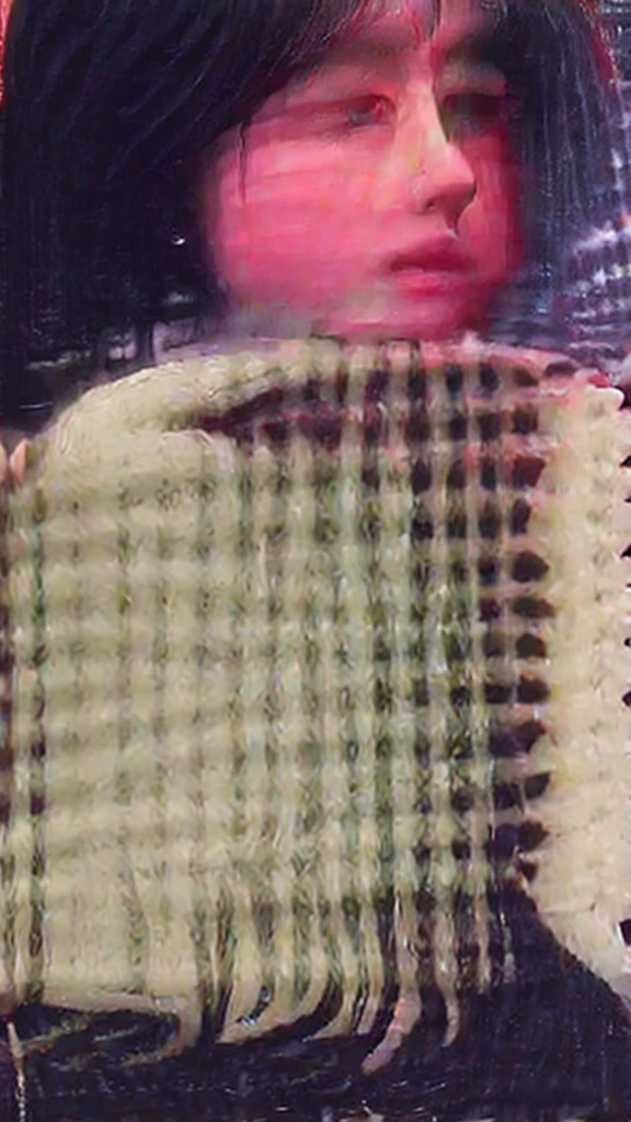 (top-quality、8k、masterpiece:1.3)、Beautiful Women in Perfect Figure:1.4、dark brown hair、extremely detailed face and skin、A detailed eye、二重まぶた、huge tit、a smile、g-cup