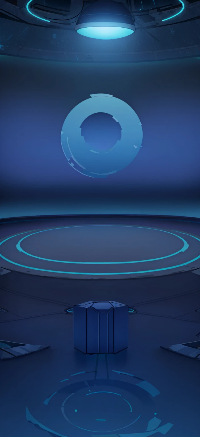 Close-up of a futuristic room with a round lamp, arena background, dark hangar background, round background, background aerial battle, background(hard), game background, blue circular hologram, odin's stone arena background, background bar, Game Coverage, mobile game background, cyber background, basic background, battleground background, futuristic room background, studio background, videogame background