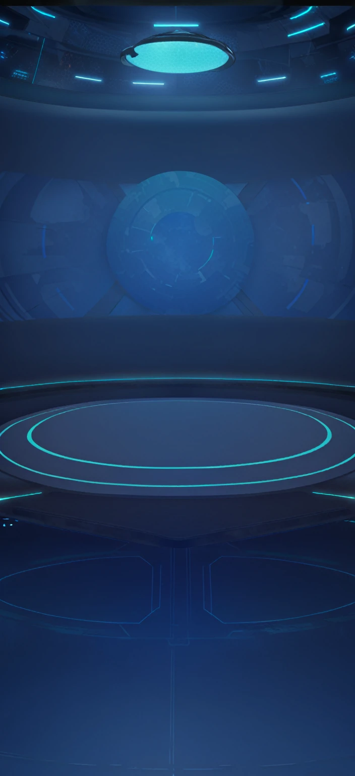 Close-up of a futuristic room with a round lamp, arena background, dark hangar background, round background, background aerial battle, background(hard), game background, blue circular hologram, odin's stone arena background, background bar, Game Coverage, mobile game background, cyber background, basic background, battleground background, futuristic room background, studio background, videogame background