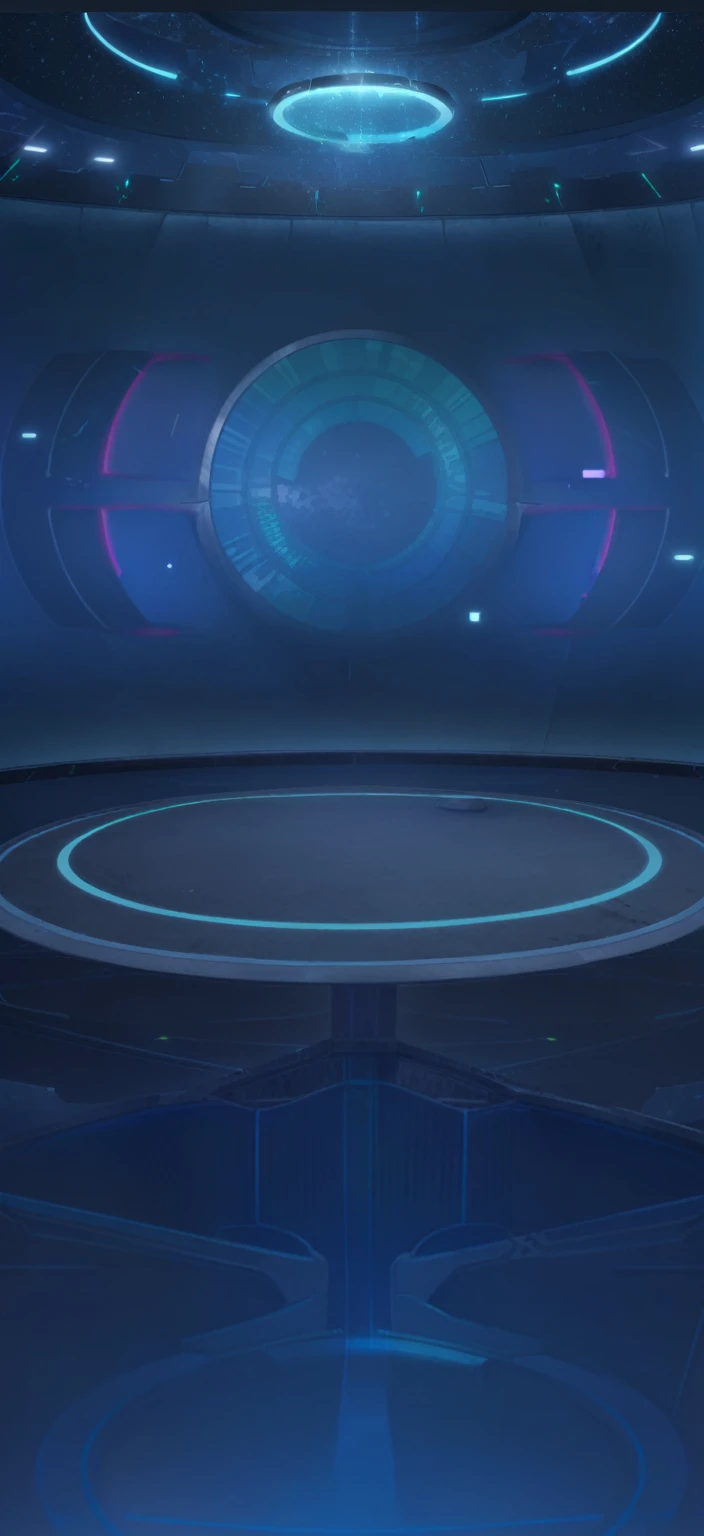 Close-up of a futuristic room with a round lamp, arena background, dark hangar background, round background, background aerial battle, background(hard), game background, blue circular hologram, odin's stone arena background, background bar, Game Coverage, mobile game background, cyber background, basic background, battleground background, futuristic room background, studio background, videogame background