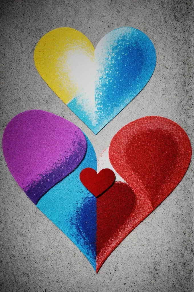 create an image that represents love, with at least two colors