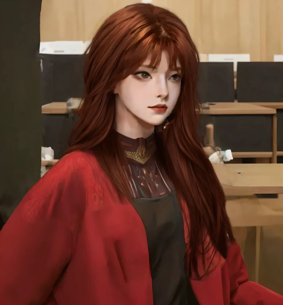 Reddish brown hair，Ancient style hair