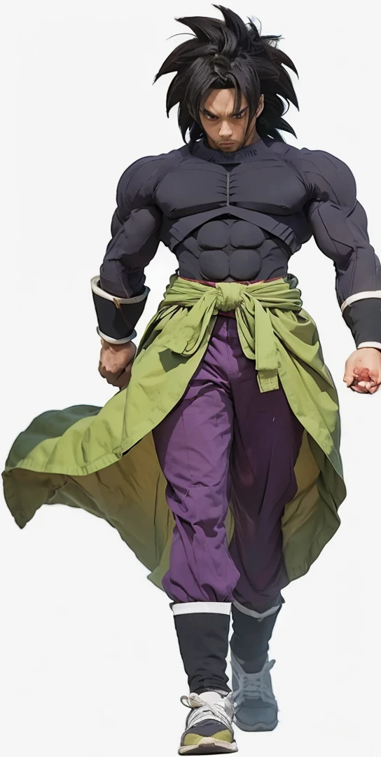 best qualityer, well-defined, アニメ, Broly Dragon ball super, Samurai, monge, roupas Samurais, styled, アニメ,  Beautiful  eyes