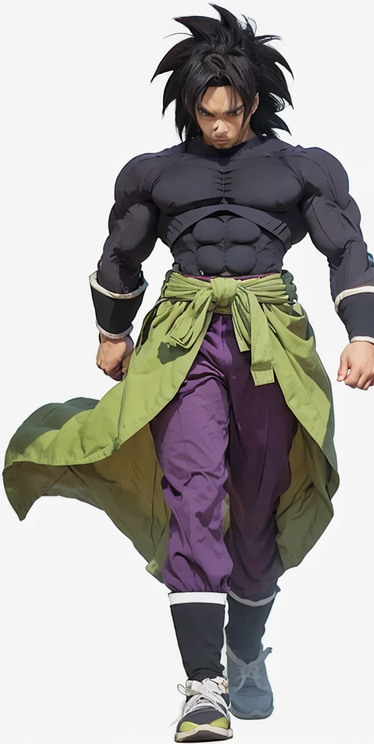 best qualityer, well-defined, アニメ, Broly Dragon ball super, Samurai, monge, roupas Samurais, styled, アニメ, Beautiful eyes