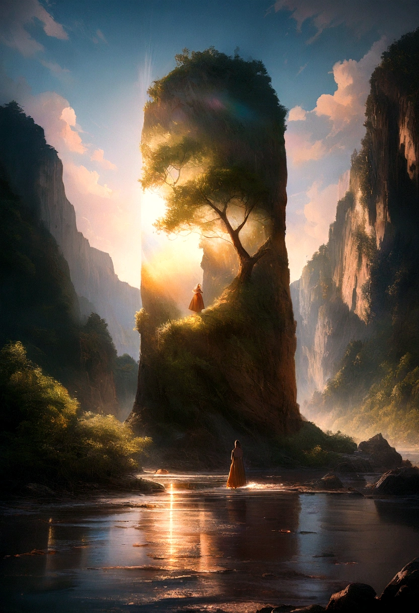 Landscape Photography, Unsplash, Extremely detailed, High detail, Analog Film, Analog Lighting, Natural light, 4K Photos, 8K Photo, ハイパーrealism, Impressionism, Romanticism, Conceptual Art, Surrealism, realism, Cinema Lighting, Shine, Shine光, God&#39;s Rays, Heart-shaped、squirt、colorful,