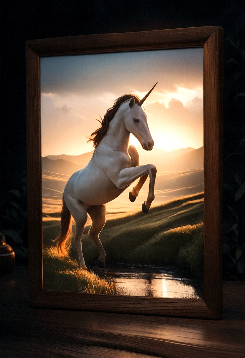 Landscape Photography, Unsplash, Extremely detailed, High detail, Analog Film, Analog Lighting, Natural light, 4K Photos, 8K Photo, ハイパーrealism, Impressionism, Romanticism, Conceptual Art, Surrealism, realism, Cinema Lighting, Shine, Shine光, God&#39;s Rays, unicorn