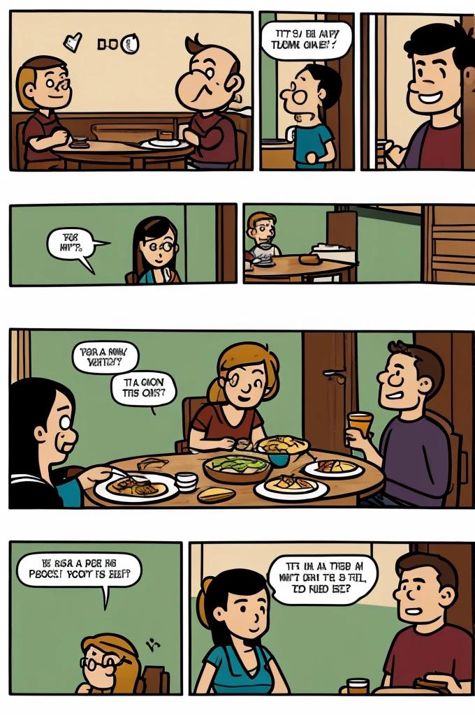 Short comic with people about poor diet