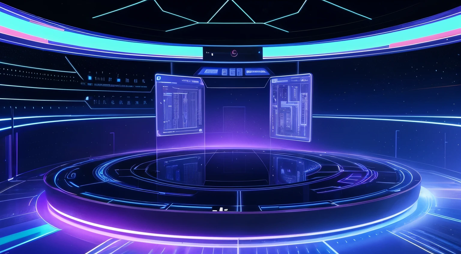 technology blue purple future technology digital future lighting scene business background,There is a virtual interface above, , Holographic interface, Large cyberarrays data holographic plot, technology, Large arrays data holographic diagram, Technology and AI ,Technological transparency,holographic,Computers and holographic images, Holographic display lens,, Holographic projection system canceled