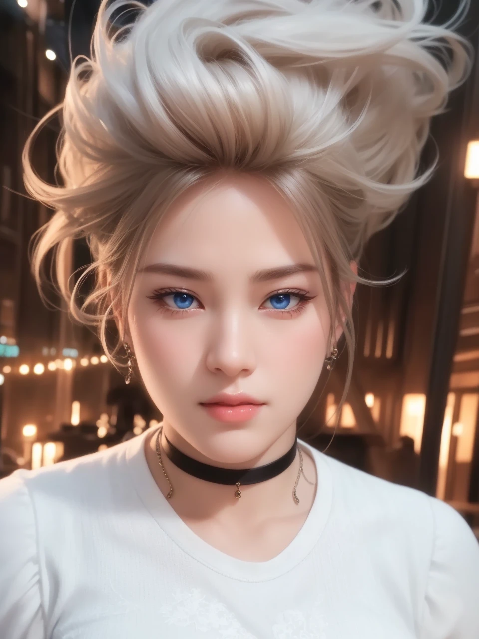 Beautiful big breastokeh), indoors, detailed luxury living room, gentle and charming beautiful goddess, Korean(kpop-idol), solo, necklace, oval face, double eyelids, smart, good hands, good feet, Natural, (from below angle), (glossy skin:1.05), ((low angle)), Perfect figure, (64k, UHD, RAW photo, best quality, masterpiece:1.4), (realistic, photo-realistic:1.37), ultra high res, photon mapping, radiosity, physically-based rendering, professional soft lighting, blue eyes, purpel hair