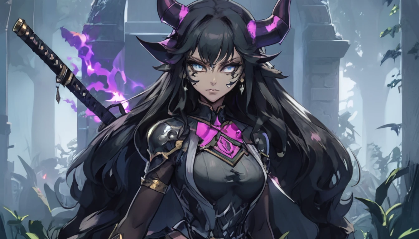 Characters' expressions: fierce and mighty, with pride and confidence in their eyes.
Hairstyle and color: long dark purple hair, with tidbits in the tidbits, like a pegasus in the purple sky, looks extremely gorgeous.
Clothing style and color: wearing heavy armor, purple armor inlaid with gold patterns, looks very spectacular.
Accessories on the figure: a purple neckband and an amethyst bracelet, shining like the star of Chongyu.
Character pose: Holding a purple gold iron gun, standing on a towering tower, overlooking the entire city.
Location: Vast city, with a castle in the center, and on the tower of the castle, the female emperor stands.
Atmosphere: solemn and solemn
Environmental characteristics: the city is paved with iron tools, the flow of people is sparse, and the air still flows with an indescribable sense of solemnity.
Ambient time: Dusk