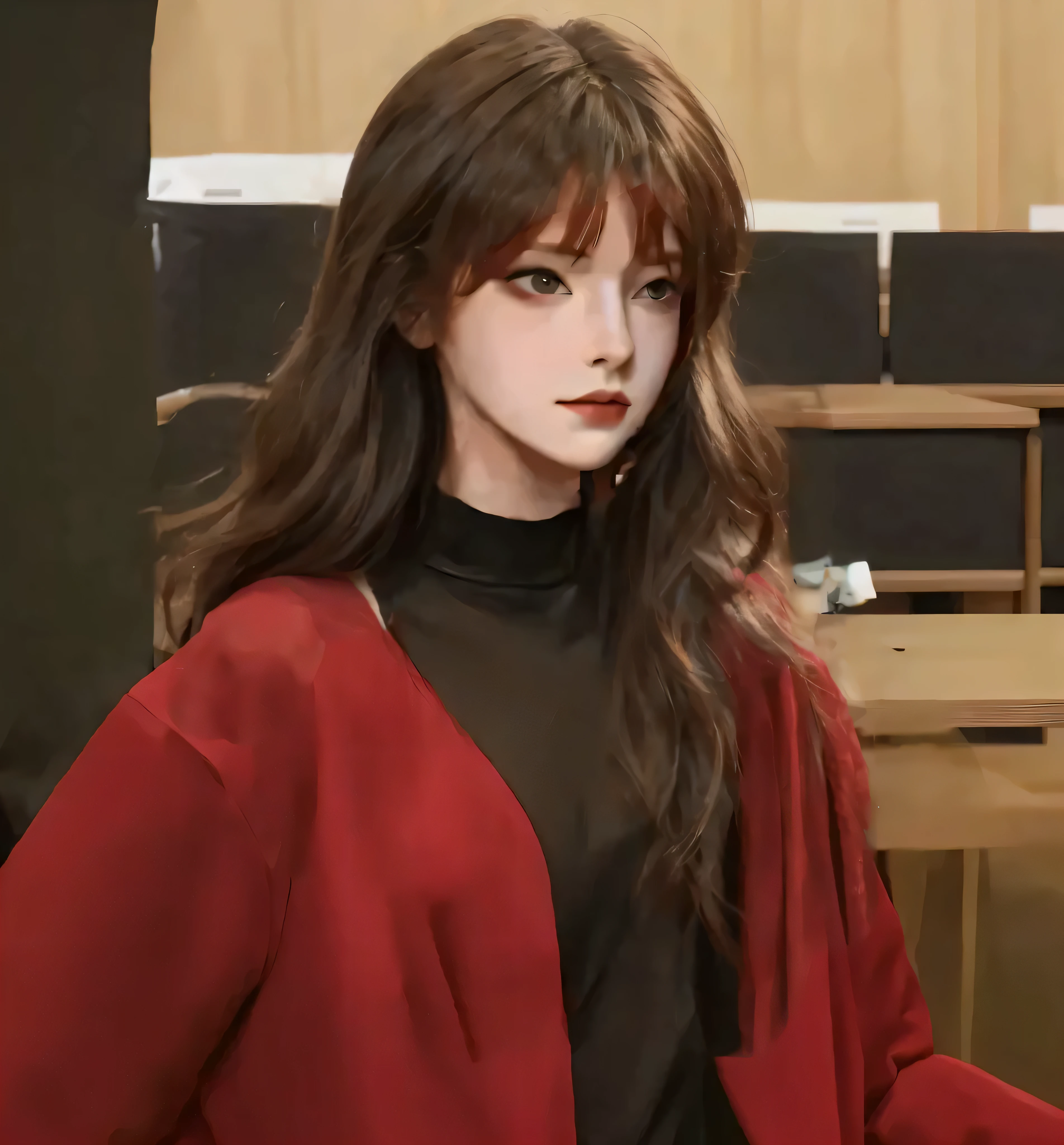Long fluffy hair