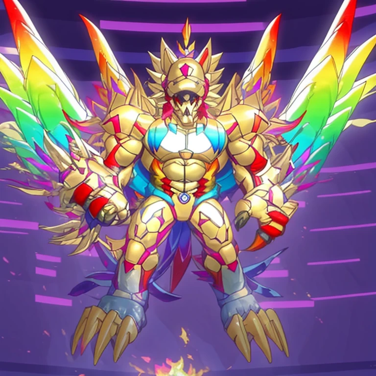 (masterpiece. official art. 8k. best quality. detailed full body. full body.)
(situation 1 : dominating The Phoenix Wolf. The Phoenix Wolf is over 1000 meters long. focus GIANT mechanical Muscular The Phoenix Wolf is trampling the car. Looking down.)
(situation 2 :smoke and flames rising from the destruction in the city)
(Additional details 1: Wearing golden Armor. Cape. Helmet. real texture material. whole body shines like metal. emphasizes the muscles. suit fully made of metal.Robotic suit).
(Additional details 1.5: The arms are golden. The lower half of the body is golden. The wolf-shaped helmet has sharp fangs. The whole body is golden. There is a ring above the head.).
(Additional details 2: Detailed head. Detailed Body. Detailed abs. gigantic muscles. HYPER MUSCLES. Gigachad Muscular. big muscle. pecs. triceps. traps. unusually developed muscular body. body full of huge muscles. showing off muscles. pectorales enormes. Exaggeratedly huge muscles. huge muscles. long legs.).
(Additional details 3:Spread wings. It has wings. The claws are sharp. Sharp teeth.). He is laughing defiantly. The claws are sharp. Sharp teeth.).
(Additional details 3.5 : nj5furry, He is laughing defiantly. medieval armor.).