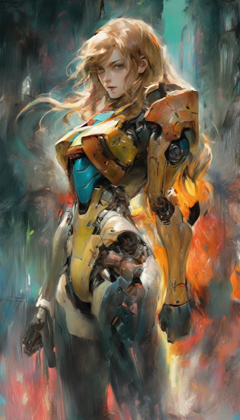Cyberpunk Female Samus 1, throw, sf, Abstract , art:Lovis Corinth