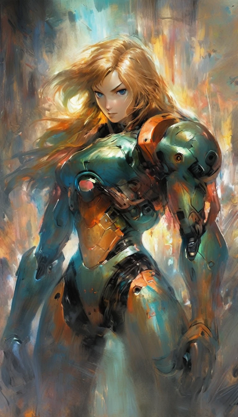 Cyberpunk Female Samus 1, throw, sf, Abstract , art：Lovis Corinth